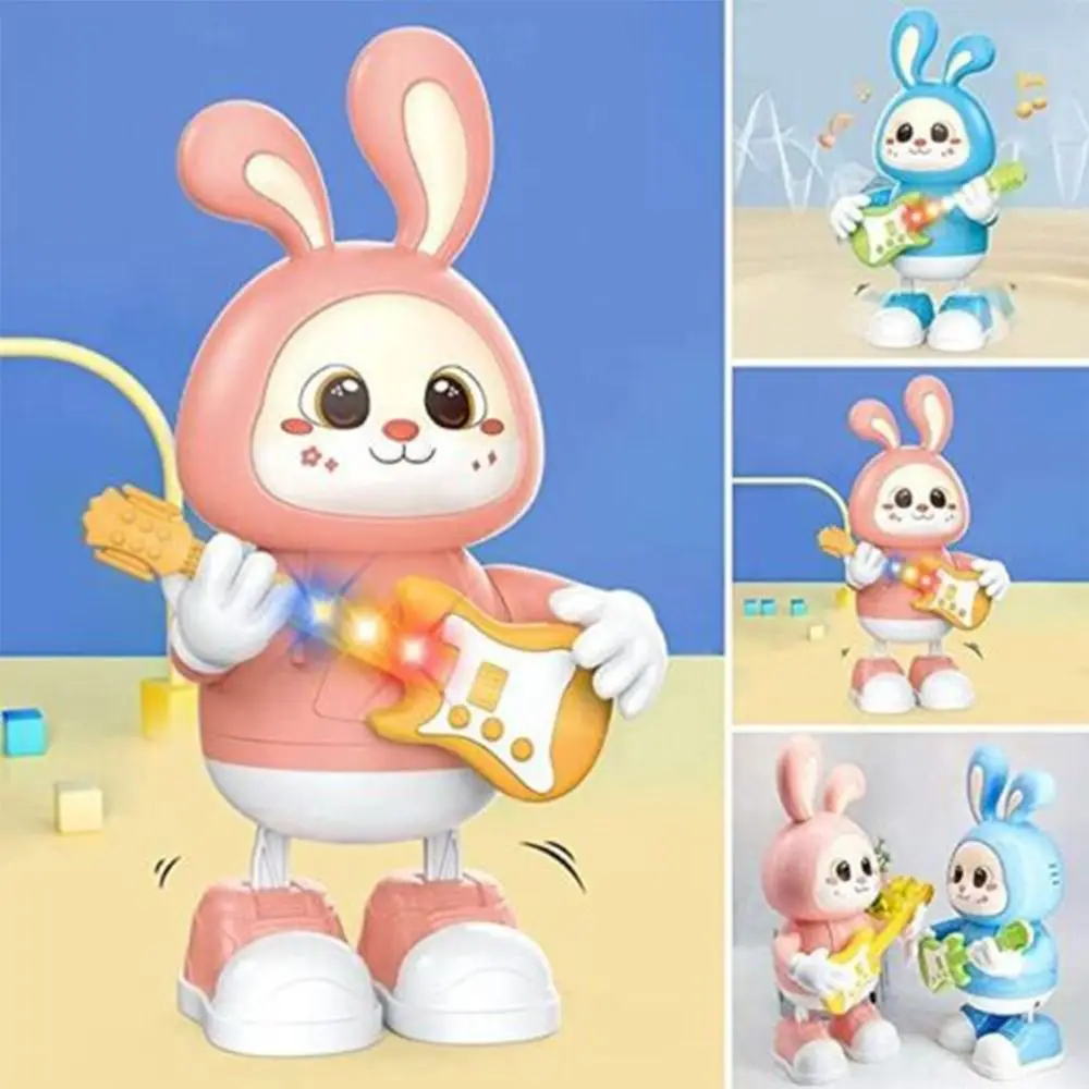 

Plastic Dancing Bunny Toy Gift Rocking with Music and Lights Guitarist Rabbit Dancing Toy Electric Educational Toys