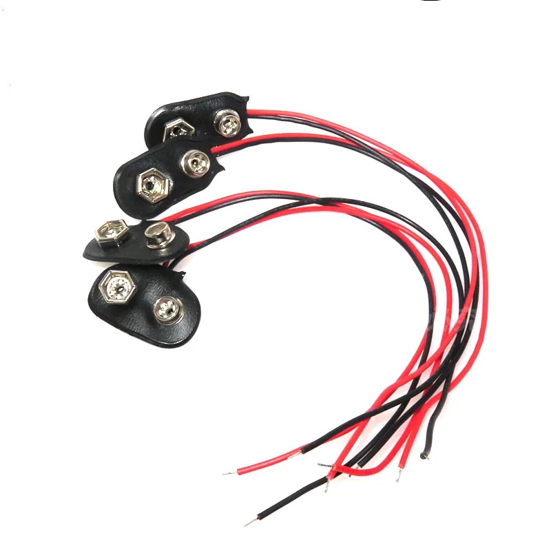 Kenable PP3 9V Batterieclip Mit Lötfahne – 150 Mm Kabel, Schwarz, Polarisiert