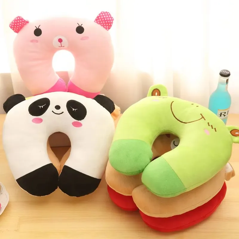 New Cotton Solid Color U-Shaped Pillow Soft Neck Pillows Portable Travel Car Air Flight U-shape Cervical Spine Slept Bedding 6