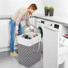 75L New Waterproof Fabric Laundry Basket Simple Clothes Sundries Storage Box Foldable Bag Large Capacity Laundry Basket 4