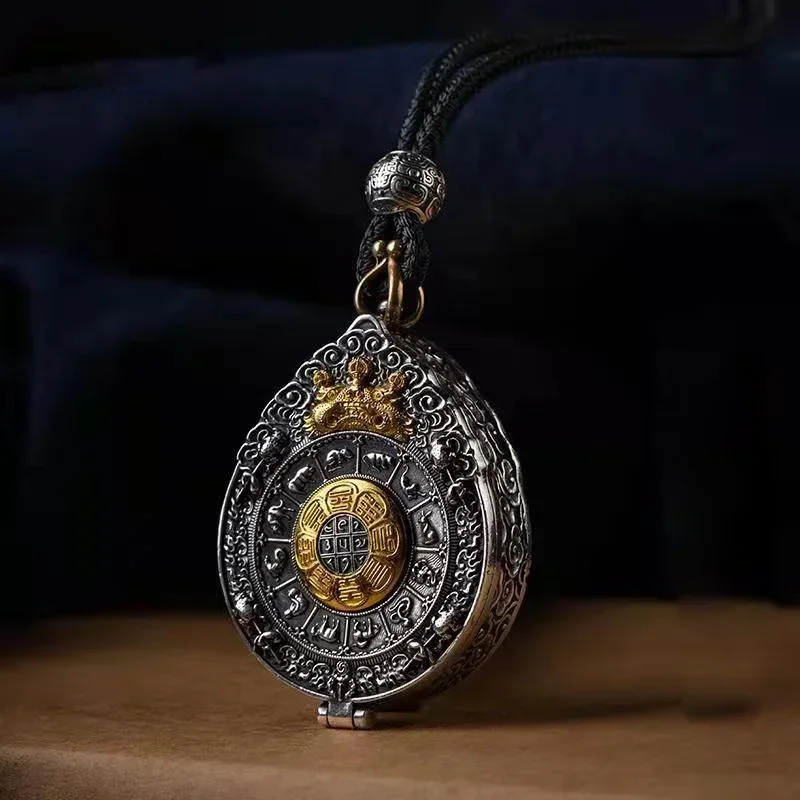 

Новый Серебряный кулон DF Jiugong Bagua брендовая коробка Gawu винтажная подвеска Будды для пожилых женщин ювелирные аксессуары
