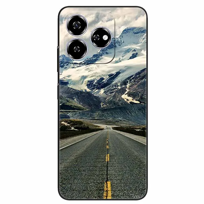 Stylish Black TPU Soft Silicone Phone Cover with Artistic Design