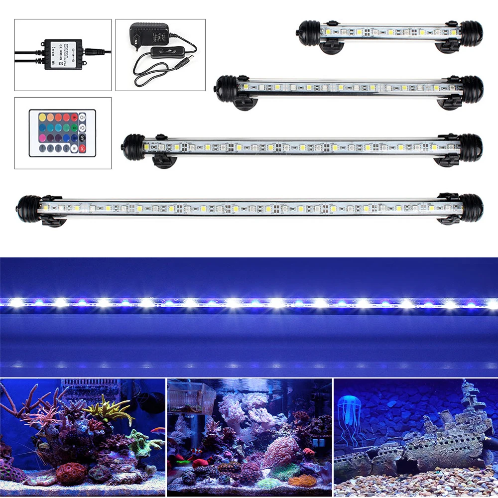 NEW Submersible LED Light Bar Lamp 5050 SMD RGB Colour for Aquarium Fish Tank US