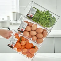 Boîte de rangement pour réfrigérateur, tiroir, porte latérale du réfrigérateur, boîte de rangement pour œufs de cuisine, qualité alimentaire congelée, boîte transparente de conservation des frais 3