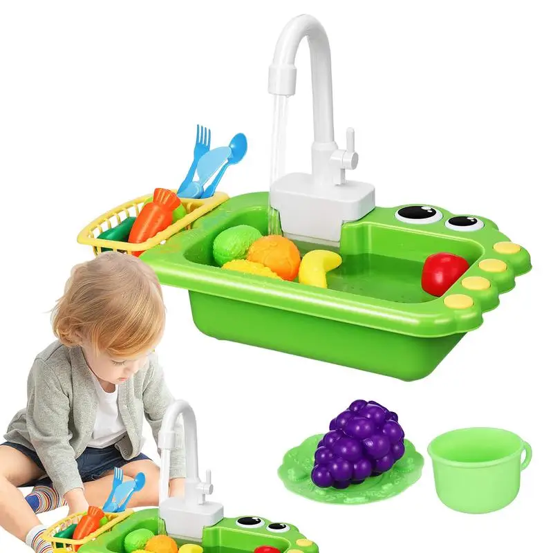 

Игрушки для кухонной раковины с проточной водой, комплект для детской кухонной раковины для ролевых игр