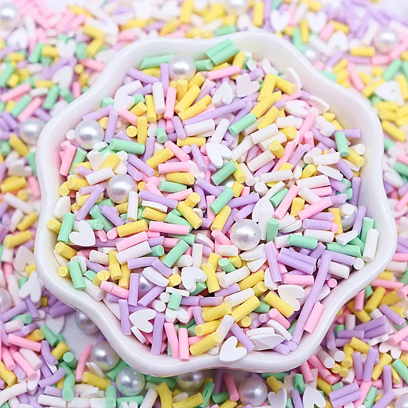 490g Großhandel 2-10mm lange Pastell Süßigkeiten Polymer Clay Scheiben Streu sel weiche Keramik heißen Ton DIY Handwerk Nail Art Dekoration – Detail 12