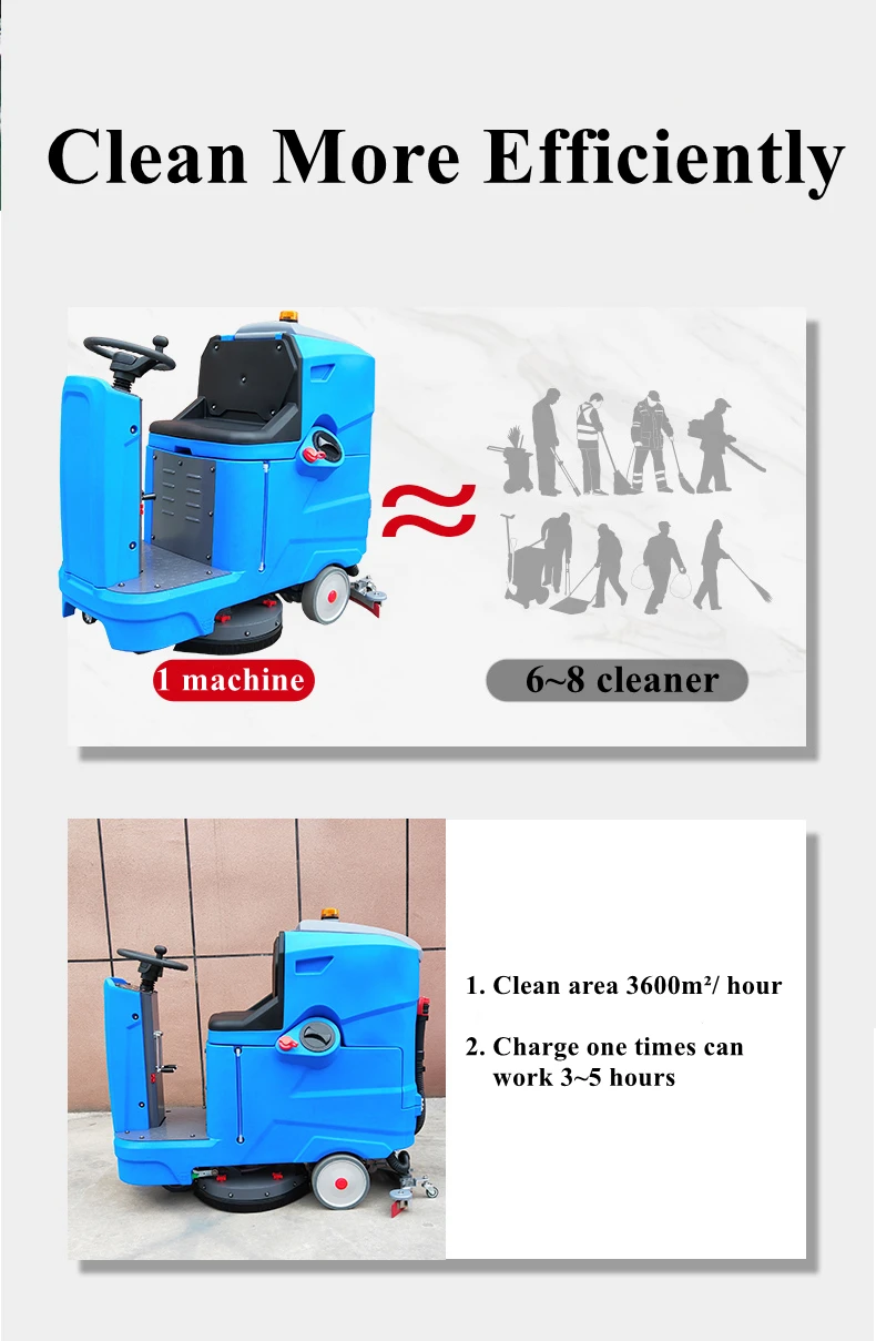 Factory Electric Road Sweeper Industrial Machine Ride-on Floor Sweeper