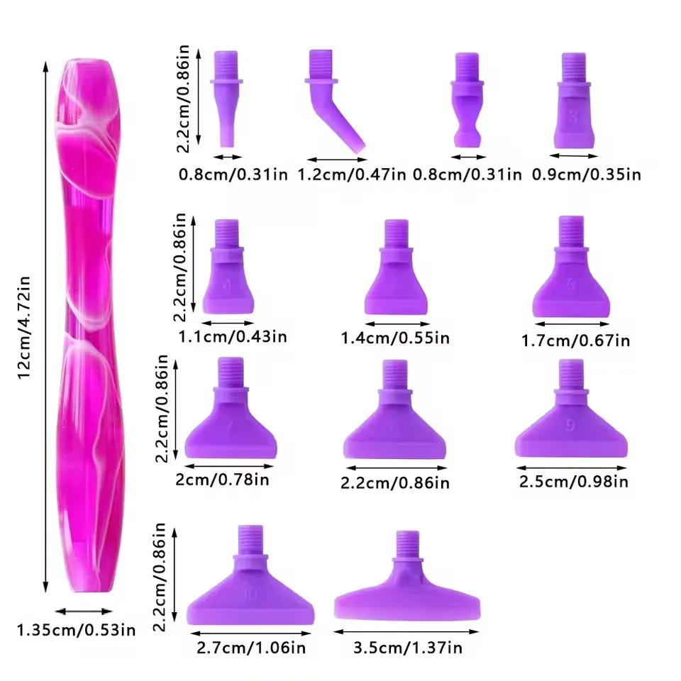 Threaded Bits Accessories Embroidery Pen Diamond Painting Dot Drill Tool Multifunctional Metal Screw Thread Tips