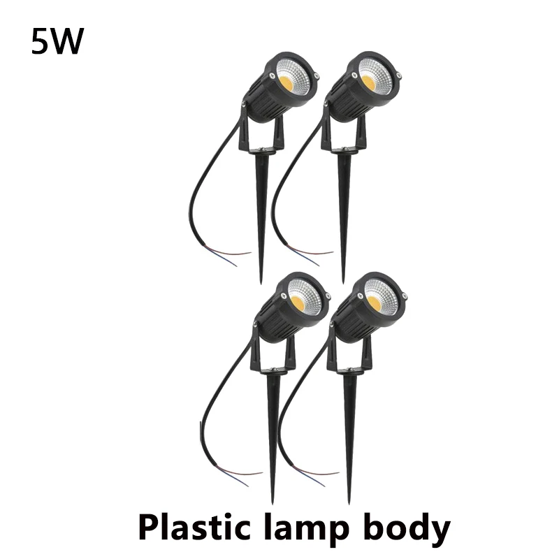 4-10PCS Outdoor Waterprof LED Garden Lights Lawn Lamp 220V110V12V24V 5W Landscape Spike Bulb Garden Path Lawn Lamp Spotlights