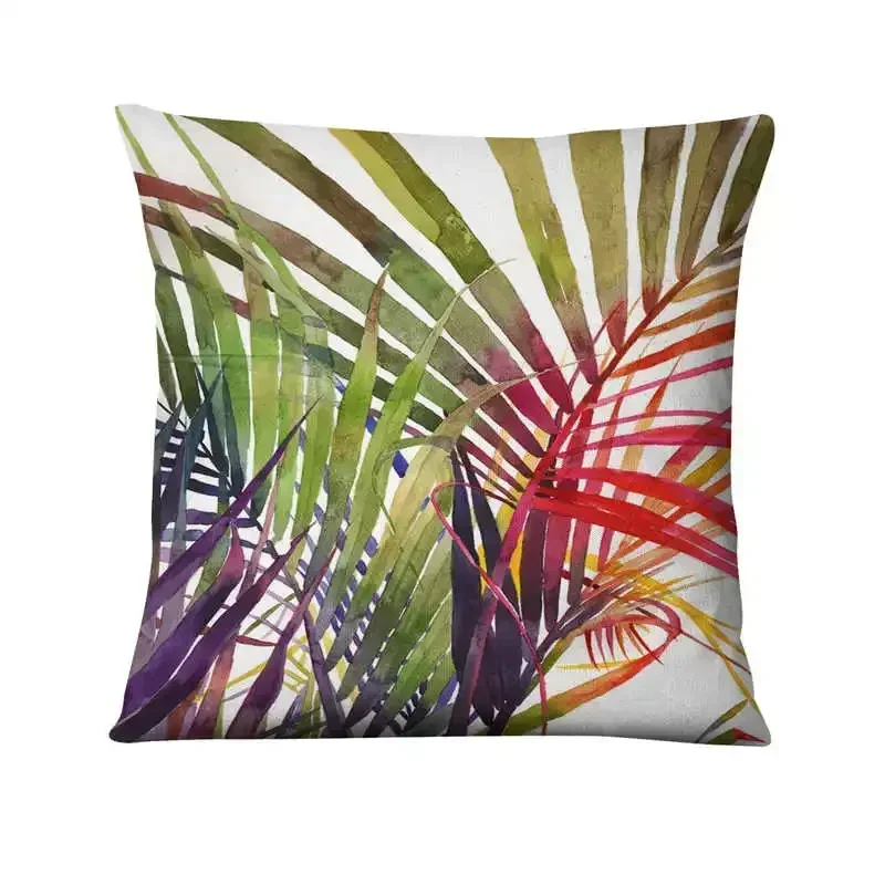 Green Plant Printed Cushion Decorative Pillow Tropical Palm Leaf  Home Pillow Decoration Almofadas Decorativas Para Sofa 45*45cm 5