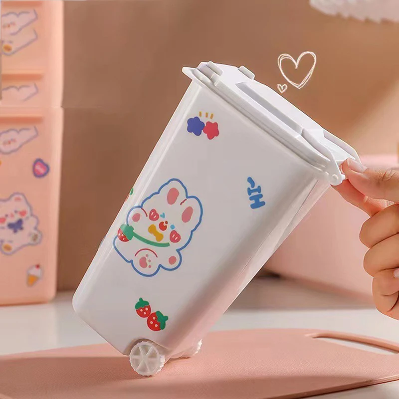미니 데스크탑 쓰레기통, 4 색 쓰레기 보관함, 거실 커피 테이블, 작은 종이 바구니, 플라스틱 쓰레기 봉투