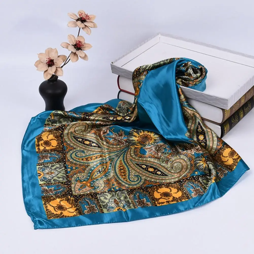 Retro Neckerchief All-Match Retro Scarf Imitation Silk Practical Fashion Imitation Silk Smooth Women Scarf