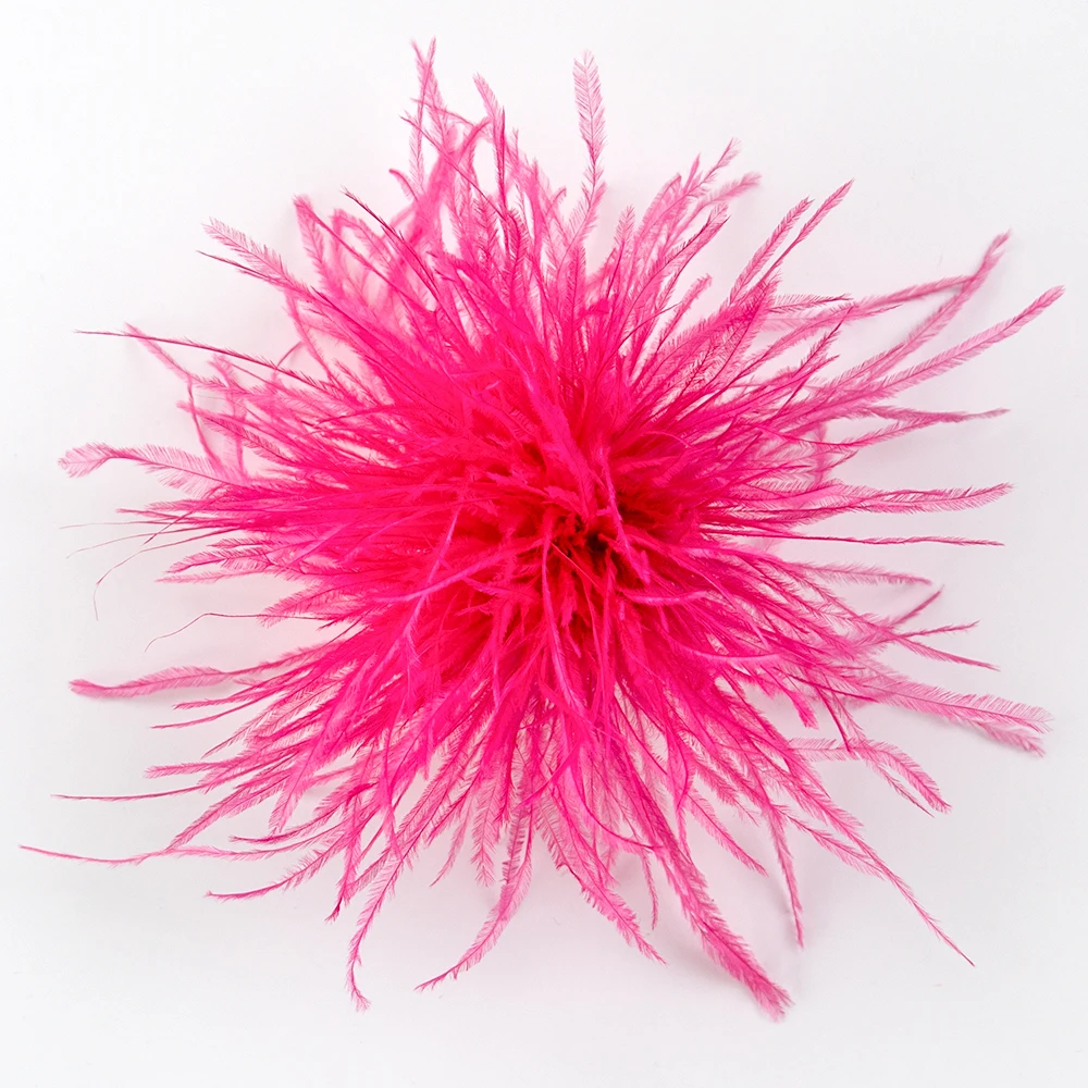 Description Picture 6 of itemNatural White Ostrich Feather Brooch Badge Wedding Party Family Banquet Ladies Mens Neckline Pins Jewelry Clothing Design Crafts