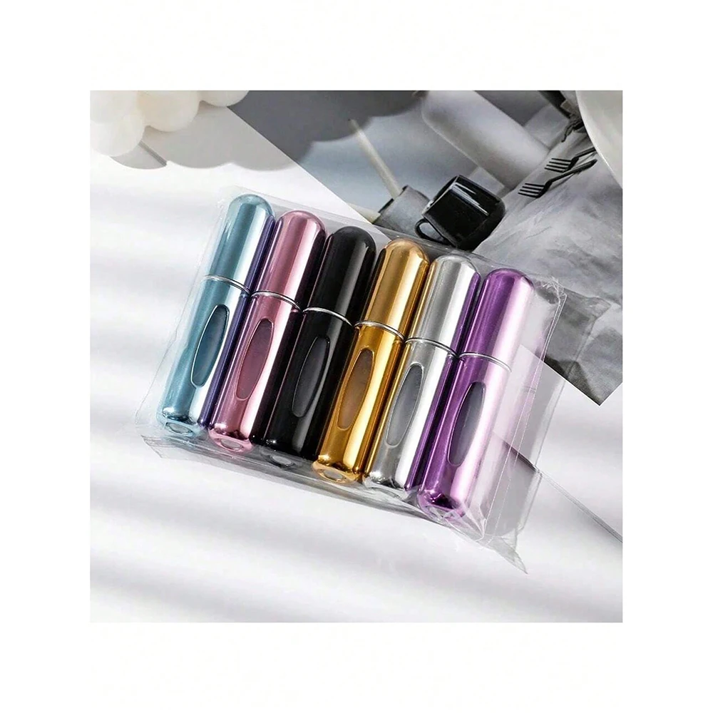Portable Spray Bottle Travel Set 6-Pack 5ml Refillable Perfume Spray Self-Suction Bottom