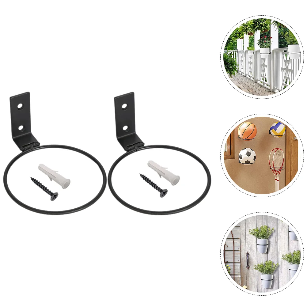 

2 Pcs Basketball Stand Football Storage Rack Display Shelf Wrought Iron for Shop