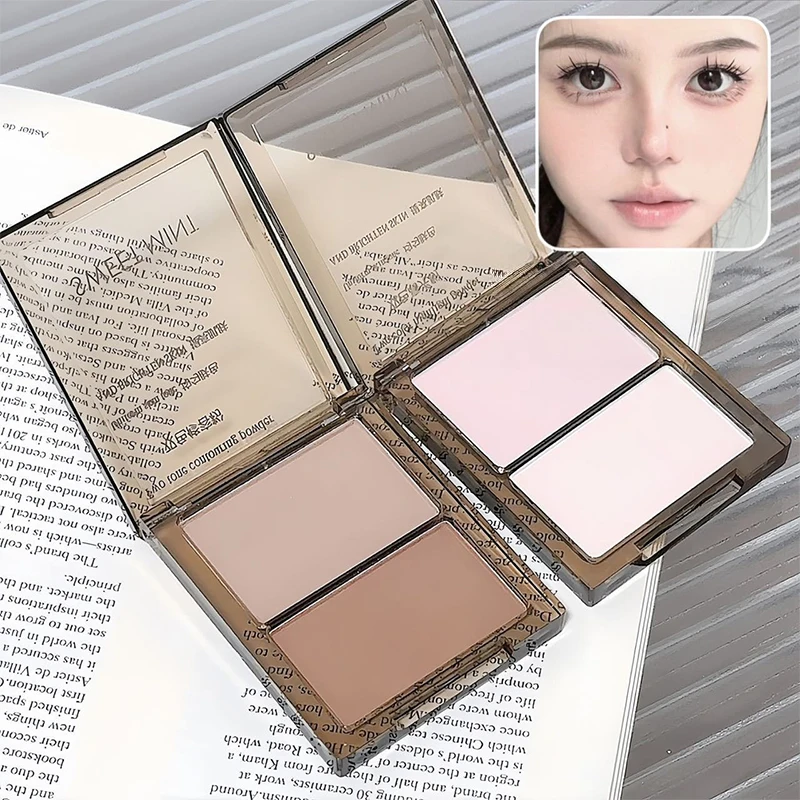 Double-color Highlighter Matte Brightening Nose Shadow Enhances Contours Face Shading Grooming Powder Eyebrow Powder Palette