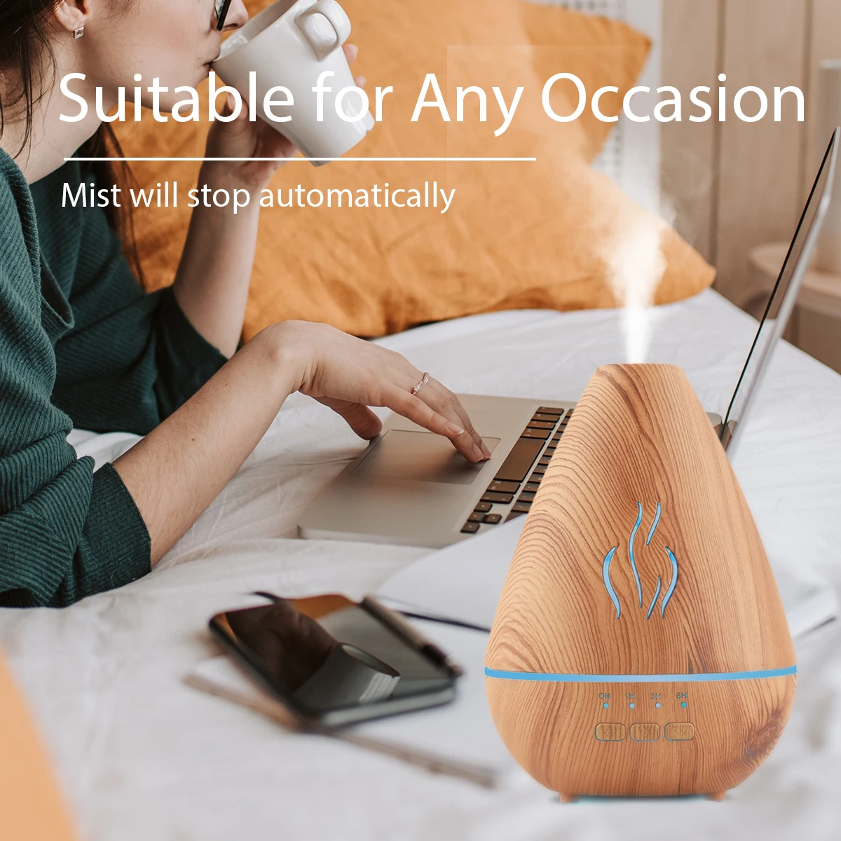 120ML Wood Grain Incense Burner Electric Humidifier Aroma Diffuser Pure White/Black/Brown Wood Grain For Home Car Office 2