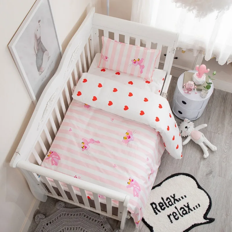 Children baby bedding set for children 100% cotton Bedding sets kindergarten three-piece bedding set