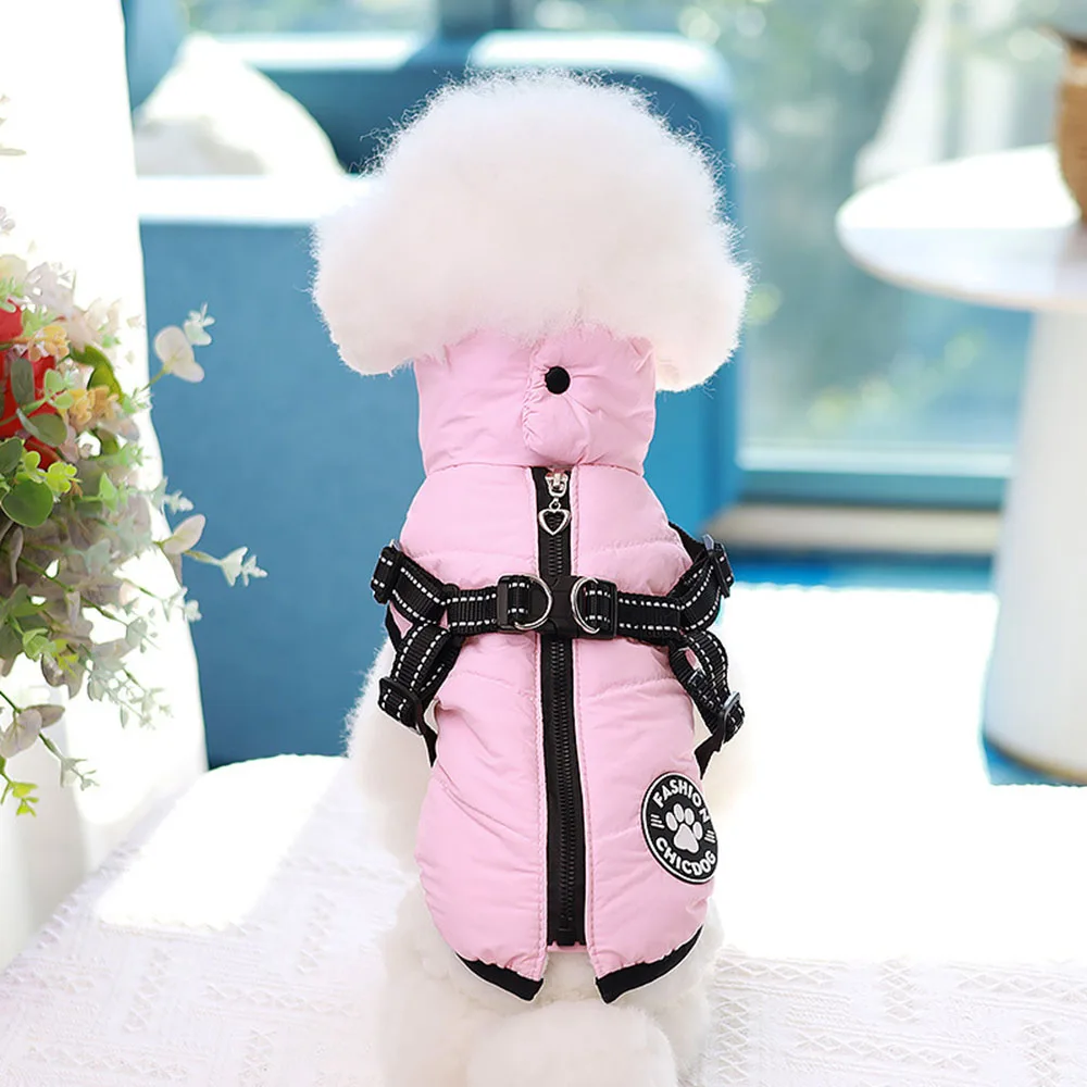 Dogs and Cats Coat Jacket Pet Vest Dog Pet Harness Zipper Design Puppy Warm Hoodies Clothes 4 Colours Pet Jacket
