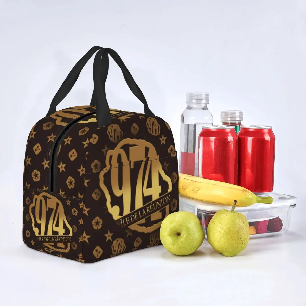 Luxury 974 Reunion Island Lunch Bag Portable Cooler Thermal Insulated Lunch Container Box for Women Camping Picnic Food Bags