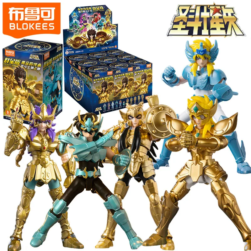 BLOKEES Saint Seiya Galaxy Version 2nd Baustein Mann Montage Spielzeug Cygnus Hyoga Draco Shiryu Modell Ornamente Sammlung Geschenk