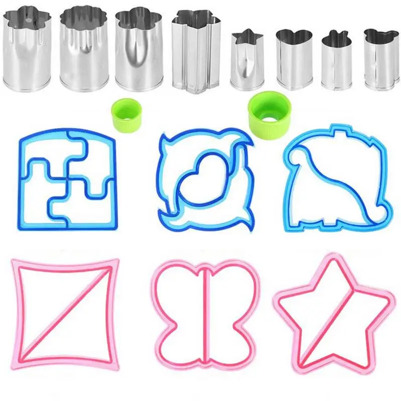 

Sandwich Cutter For Kids 16 Pcs Cookie Baking Cutters For Sandwich No Bending Rustproof Multi Shape Cookie Cutters For Sandwich