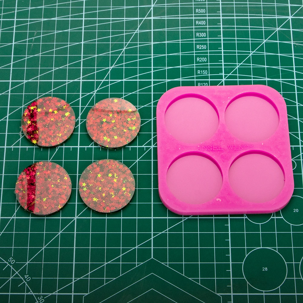 Silicone mold for DIY epoxy resin 0.75/1.7inch circle no hole
