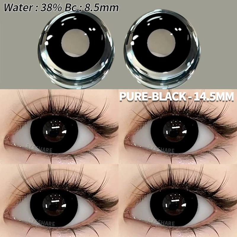 AMARA 2pcs Crazy Anime Black and White Cosplay Contact Lenses