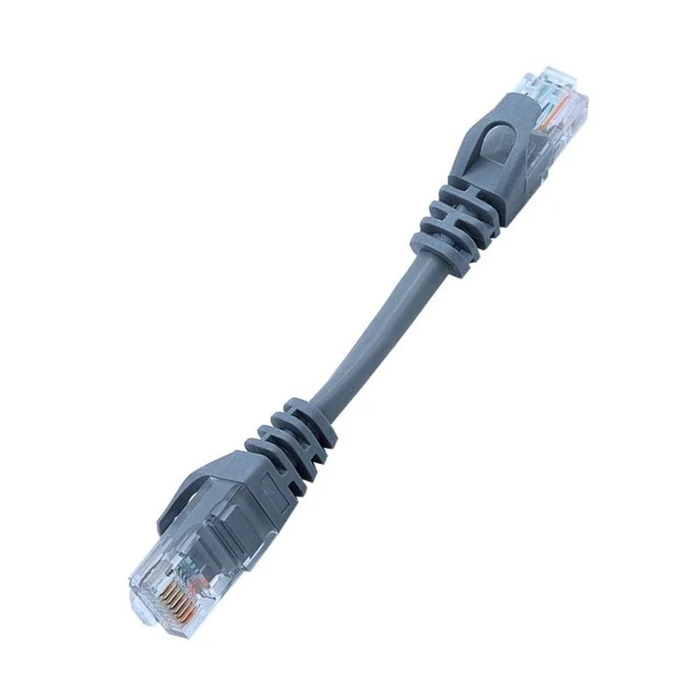 Grey 10CM CAT5 CAT5e CAT6e UTP Ethernet cable plug RJ45 plug LAN short cable 10CM