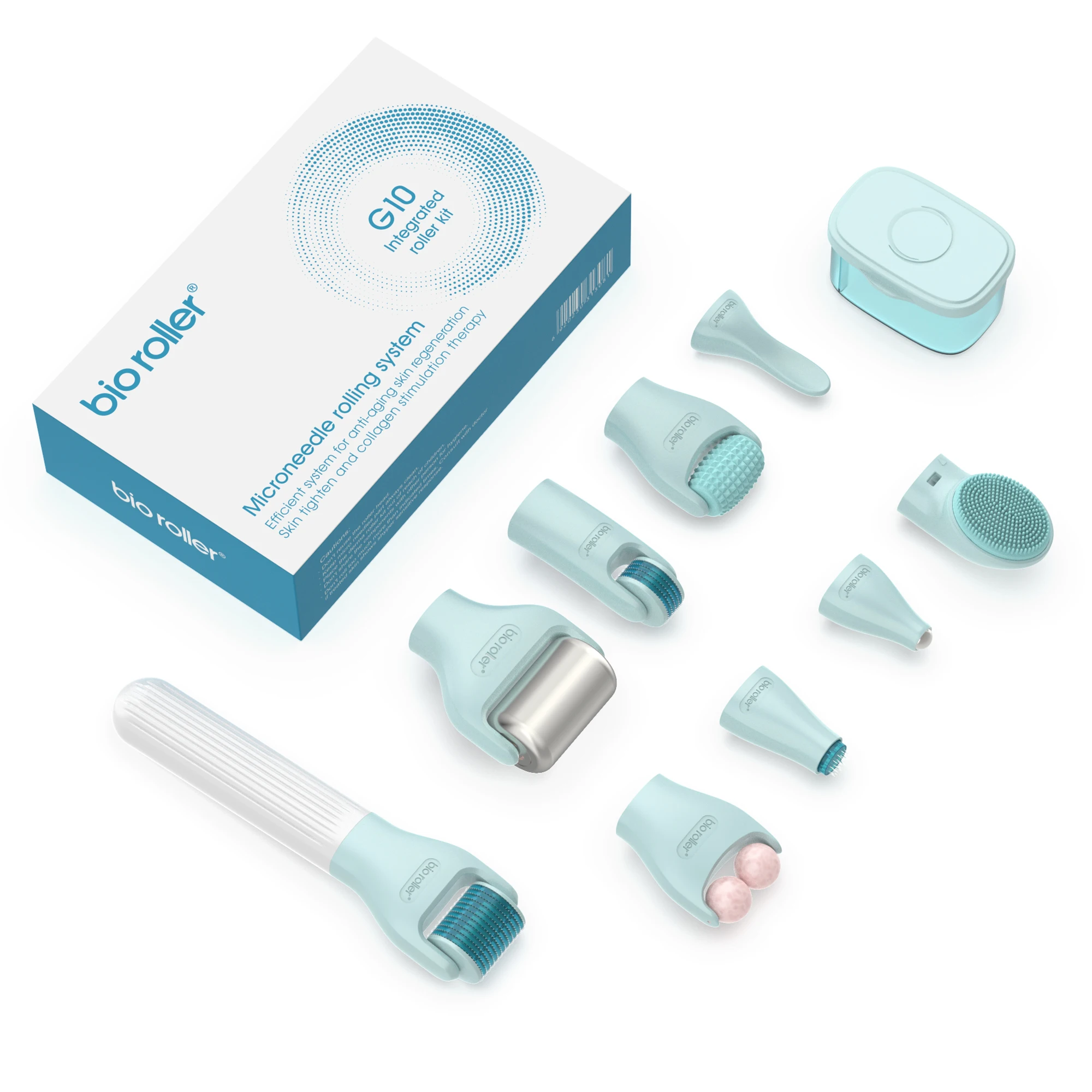 10 in 1 Derma Roller Kit G10 Bio Roller Microneedle Rolling System Skin Cooling Ice Jade Massager Anti-aging Skin Tighten derma roller