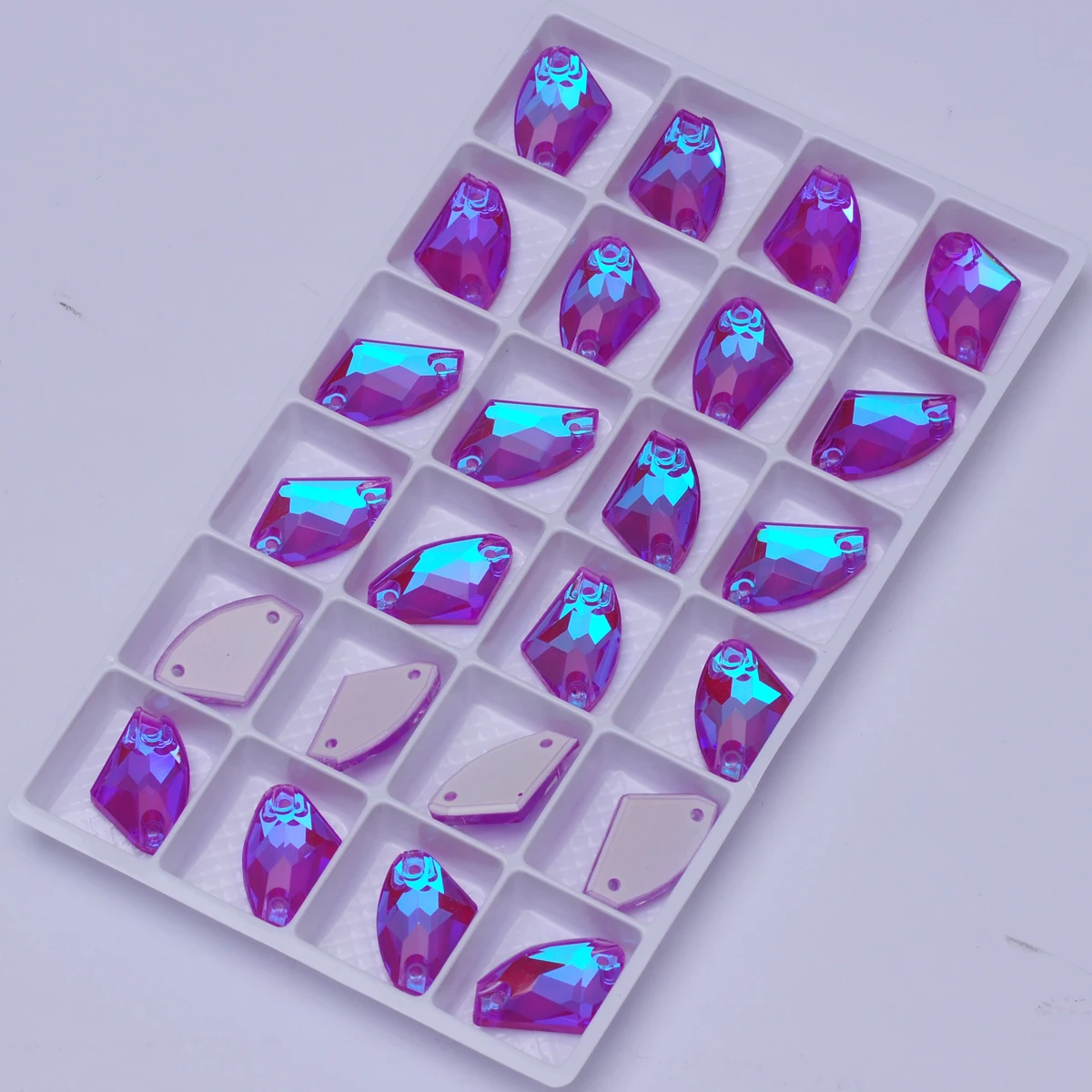 Galaktische Neonkanten mit Fasen, K9-Glas-Nähsteine, flache Rückseite, DIY-Handwerk, zum Aufnähen von Strasssteinen für Kleidungsstücke, Kleidern, Kleidern, Taschen – Detail 9