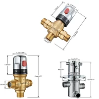 ทองเหลืองวาล์วผสม Thermostatic อุณหภูมิน้ําคงที่ก๊อกน้ําฝักบัววาล์วเทอร์โมห้องน้ําห้องครัว TAP วาล์ว 2
