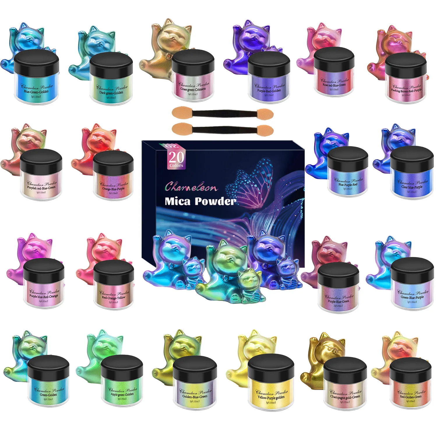Chameleon Mica Powder Color Shift Pigment Powder for Epoxy Resin Painting Soap Making Bath Bombs Candle Making Slime mica powder pigment mica powder epoxy resin pigment candle dyes pigment