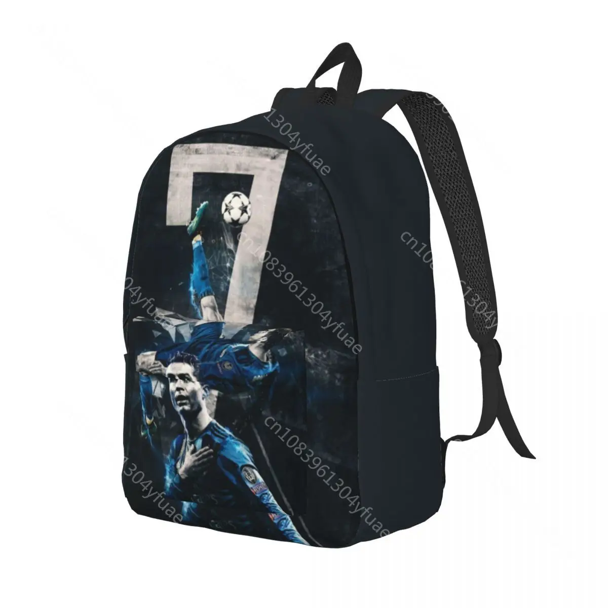 C-CR7 Football Star Backpack R-Ronaldos Trekking Backpacks Female Fun School Bags Designer Big Rucksack Xmas Gift