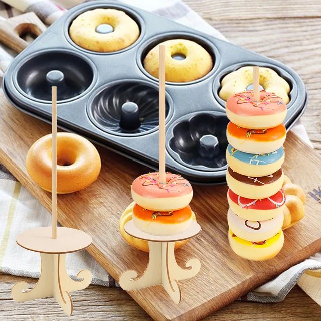 Soporte de exhibición de donuts de madera, soporte de exhibición de  postres, boda, Baby Showers, decoración de fiesta de cumpleaños - AliExpress