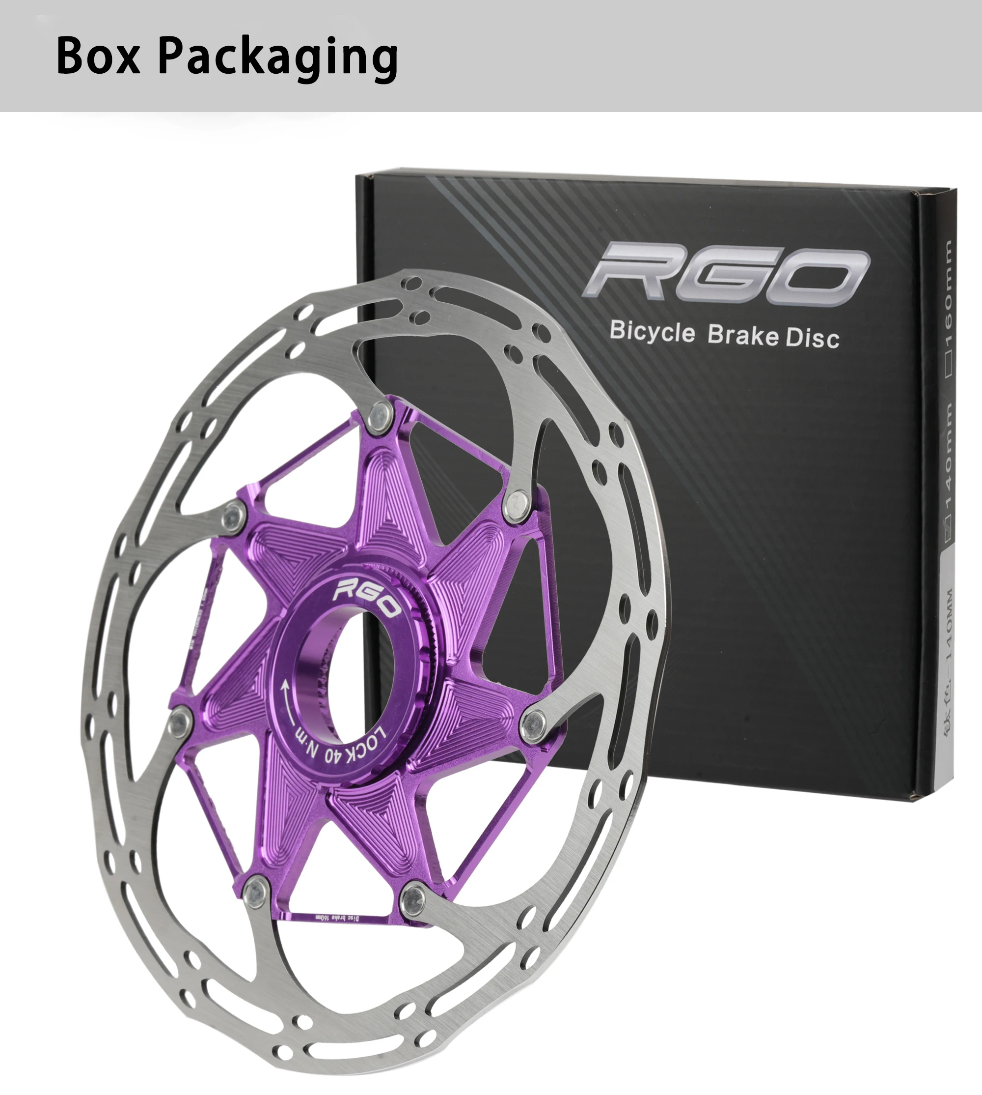 RGO Fahrrad Center-Lock Bremsscheibe 140mm/160mm Hohlkonstruktion zur Wärmeableitung und Windreduzierung für Rennrad und Mountainbike Scheibenbremsen-Zubehör – Detail 10