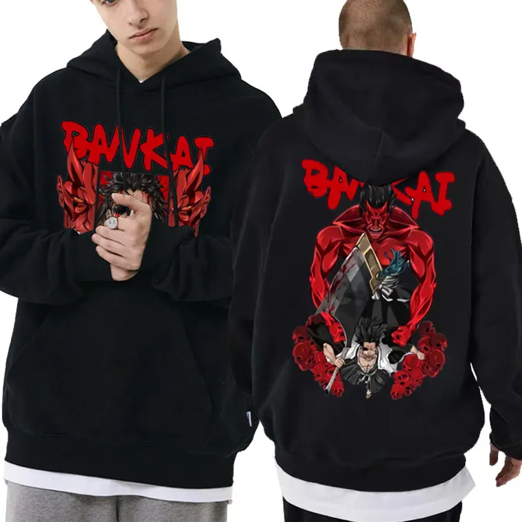 

Japanese Anime Bleach Kenpachi Zaraki Graphic Print Hoodie Male Oversized Sweatshirt Tops Men Women Manga Vintage Casual Hoodies