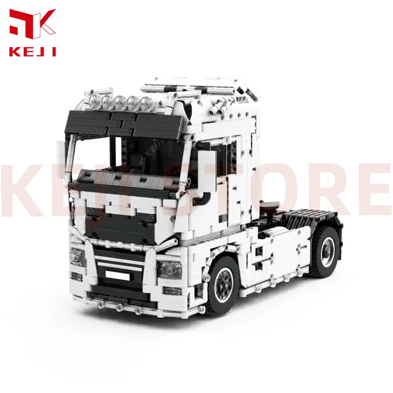 KEJI MOC-55491 1:17 MAN TGX Semi Tractor Truck Engineering Vehicle Building Blocks Bricks Kits Toys Boys Christmas Gift