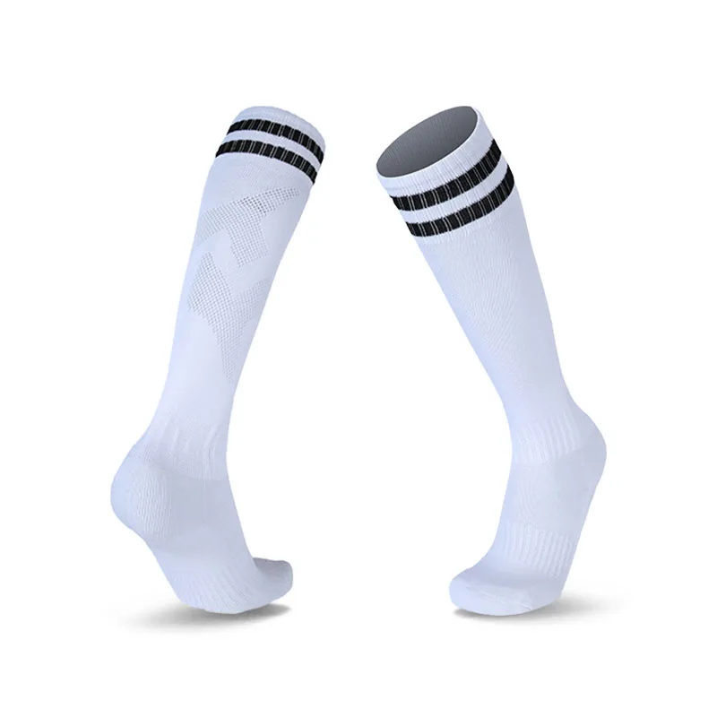 Men's Breathable European Soccer Knee-High Socks - 22 Color Options