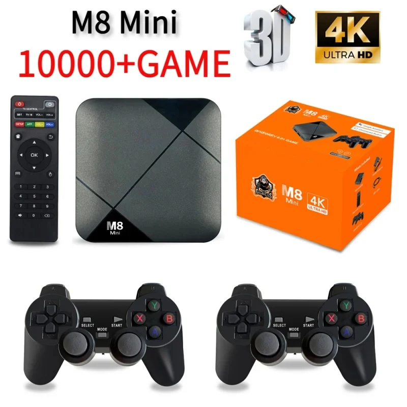 M8 Mini Console Per Videogiochi 10000 Giochi Calcio Racing Idraulico 64Gb 4G 4K Game Stick Per Gba Cp1 Android Tv Box