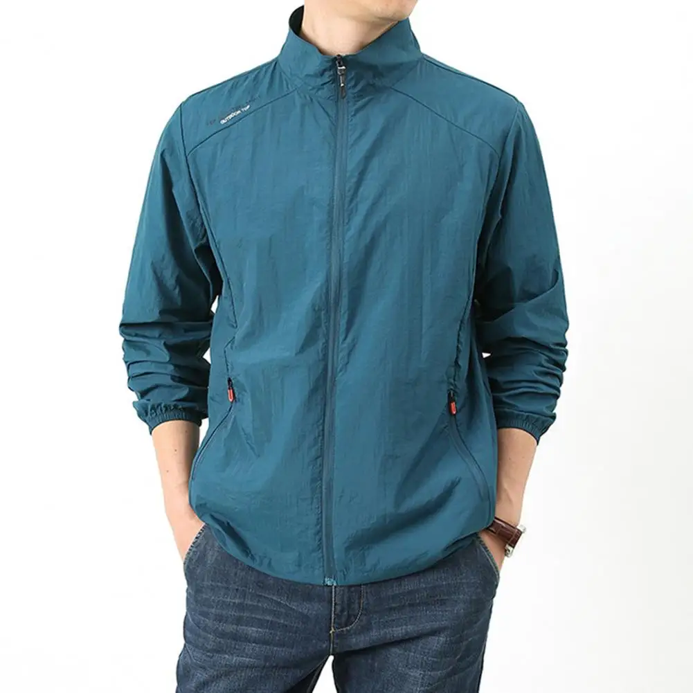 Lapel Coat Men's Outdoor Sun Jacket for Cycling Hiking Fishing Quick Dry Skin Coat for Sports Camping Active