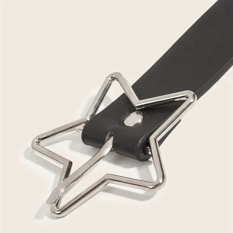 Y2K Punk Star-Studded Wide Belt - Multi-Strap Hole Adjustable Waistbelt for Women's Jeans, Alternative Gothic Accessory