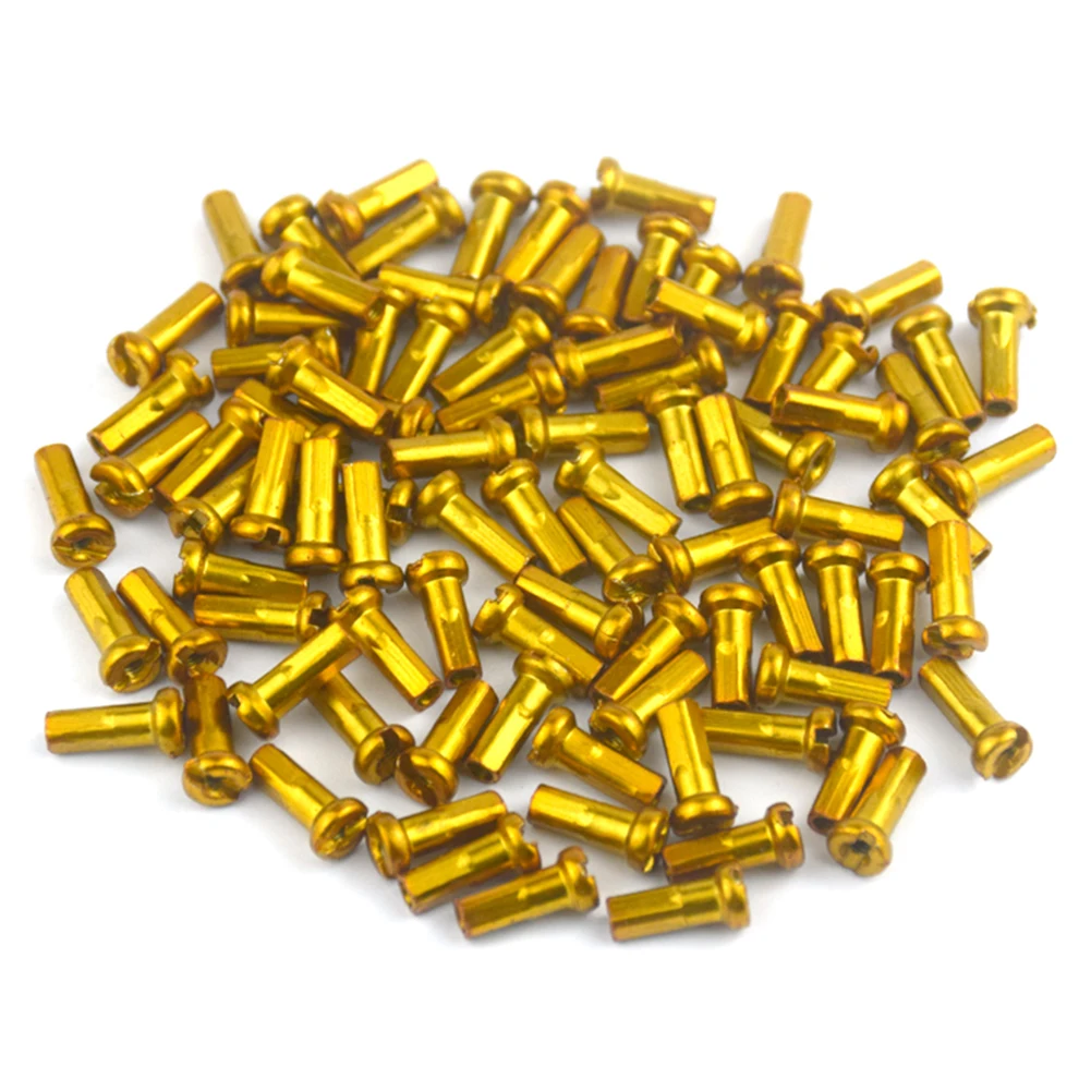 50pcs MTB Bike Spoke Nipples Replacement 14G 2.0mm Aluminum Alloy MTB Bike Spokes Nipples Road Bicycle Road Bicycle Accessories
