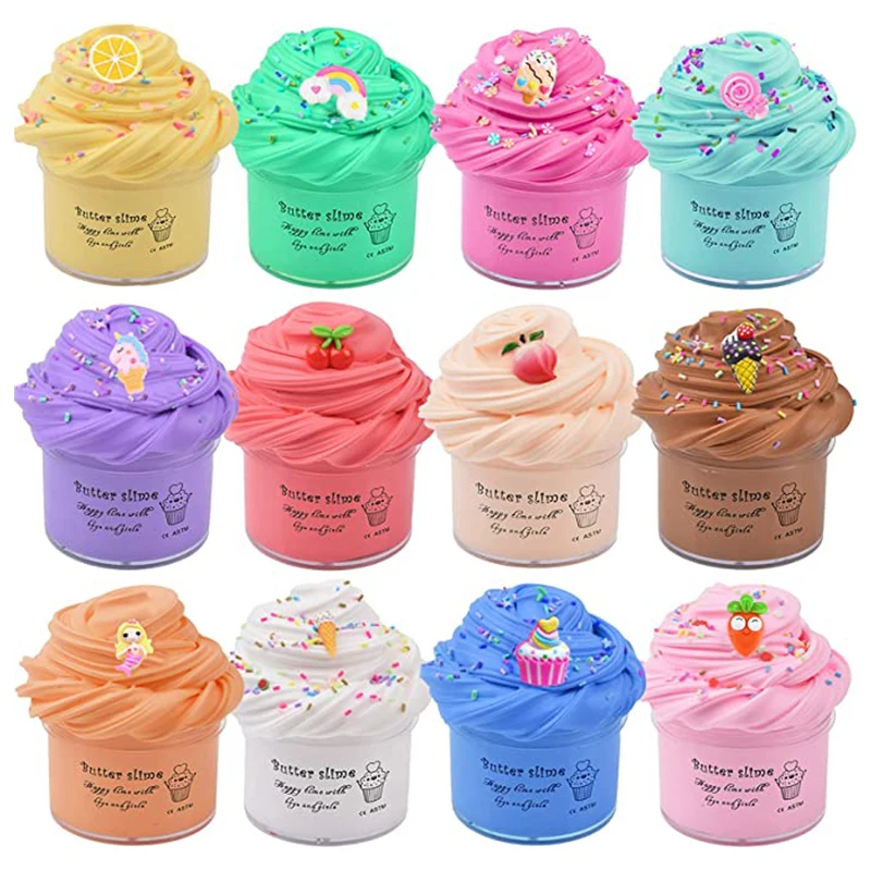 50ml Butter Slime Kit Fake Candy Scented Slime Fluffy Party Antistress Toys For Kids Boys Girls Birthday Gift 2