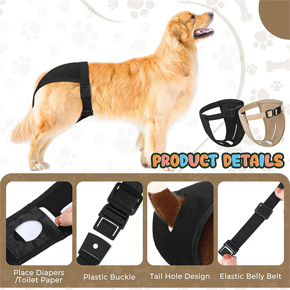 Female Dog Panties Adjustable Pet in Heat Menstrual Sanitary Physiological Pants Reusable Diapers for Small Medium Large Dogs dog diapers pet diapers dog nappies