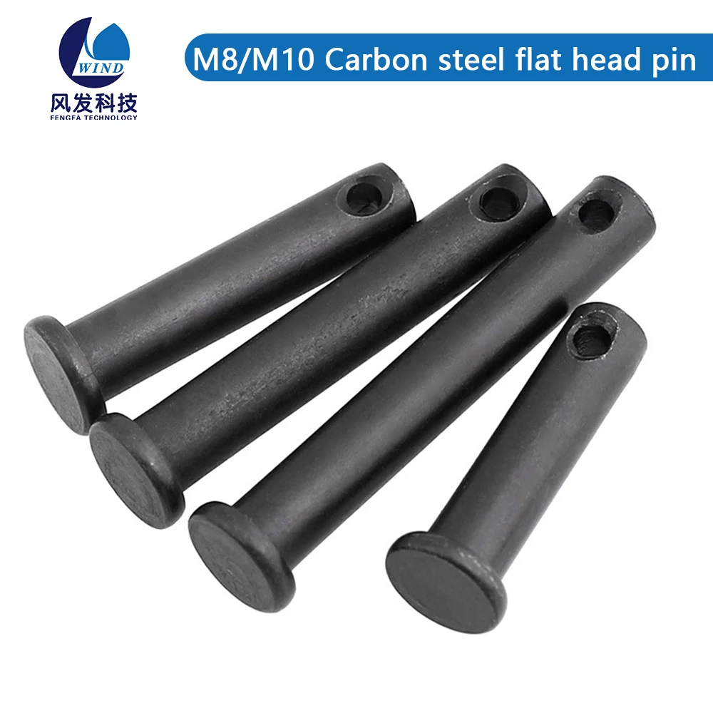 

5pcs Carbon steel flat head pin M8/M10 with Single hole locating Non-standard Clevis Pins Head Positioning Cylindrical Bolt Pin