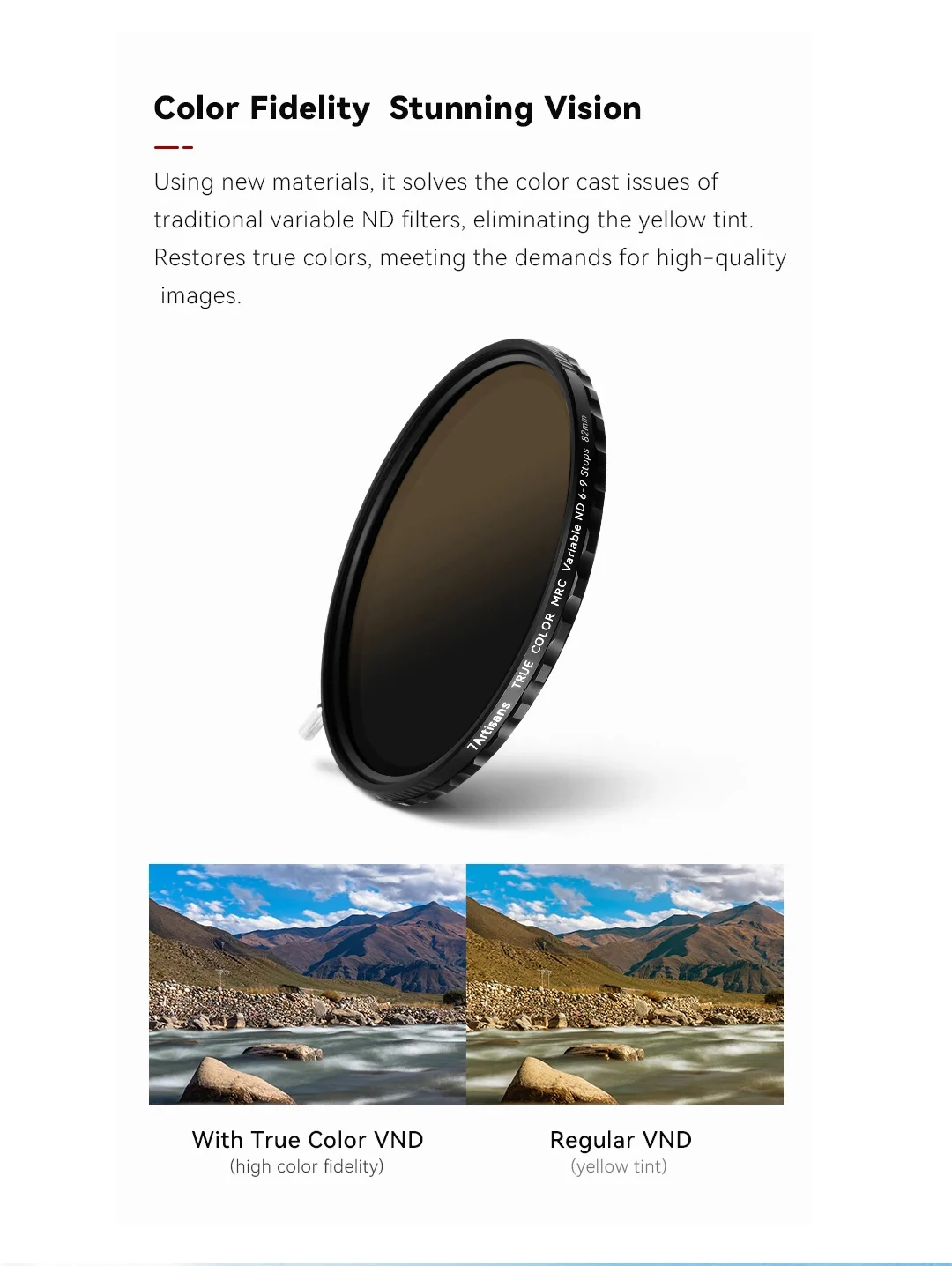 7artisans True Color VND Adjustable Neutral Density Filter 2-5/6-9 Levels 67mm/7