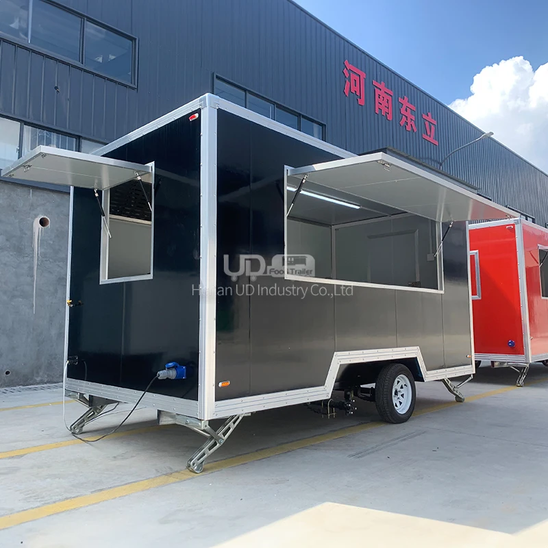 Fully Equipped Standard Mobile Vending Food Trailers / Customized Stainless Steel Food Trailer with Kitchen for Sale