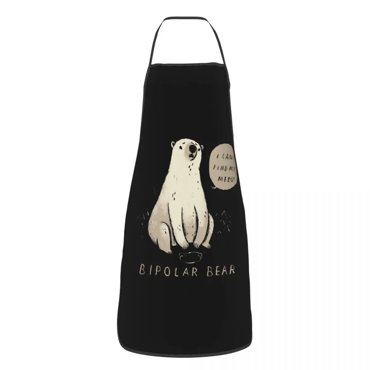 

Bipolar Bear Polyester Apron Funny Animals 52*72cm Kitchen Baking Bib Tablier Restaurant Pinafores for Men Women Chef