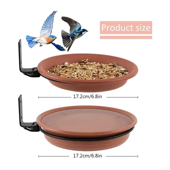 Bird Bath Spa Tray Weatherproof Hanging Bird Feeder Bowl Attracts Wild Birds Pet Supplies for Balcony Railing Garden 6